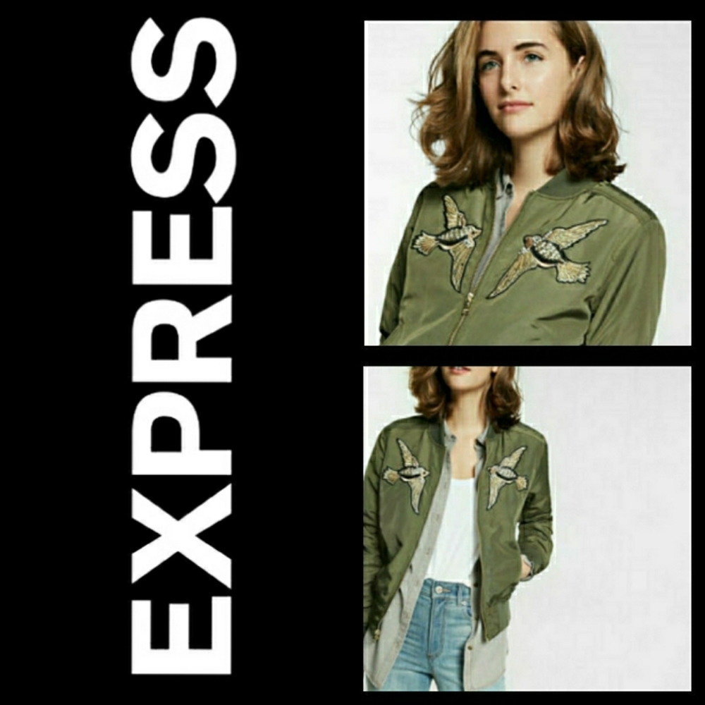 Express bomber jacket olive size Medium